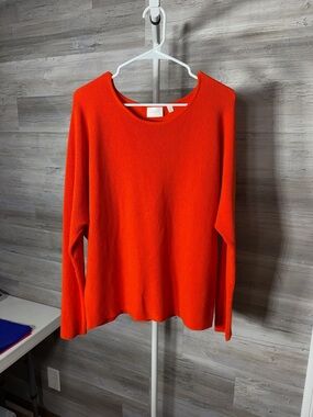 Cyrus Vibrant Orange Scoop Neck Lightweight Sweater 1873
